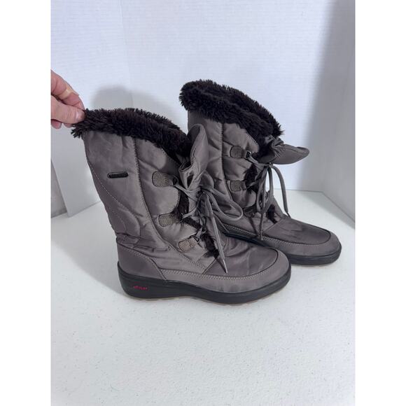 "PAJAR" Vintage Brown Fur Boots Tan Spike Bottoms Snow Boots SZ 7.5 Insulated - Picture 4 of 11